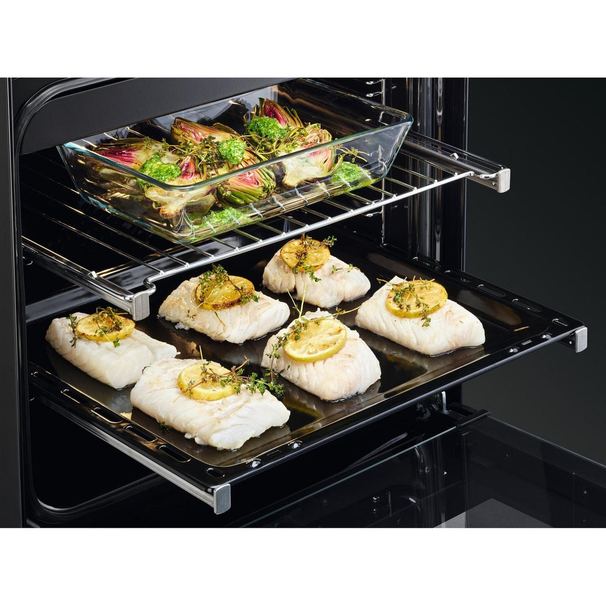 AEG 5000 Series CCX6530ACM 60cm Double Oven Electric Cooker with Ceramic Hob Stainless Steel