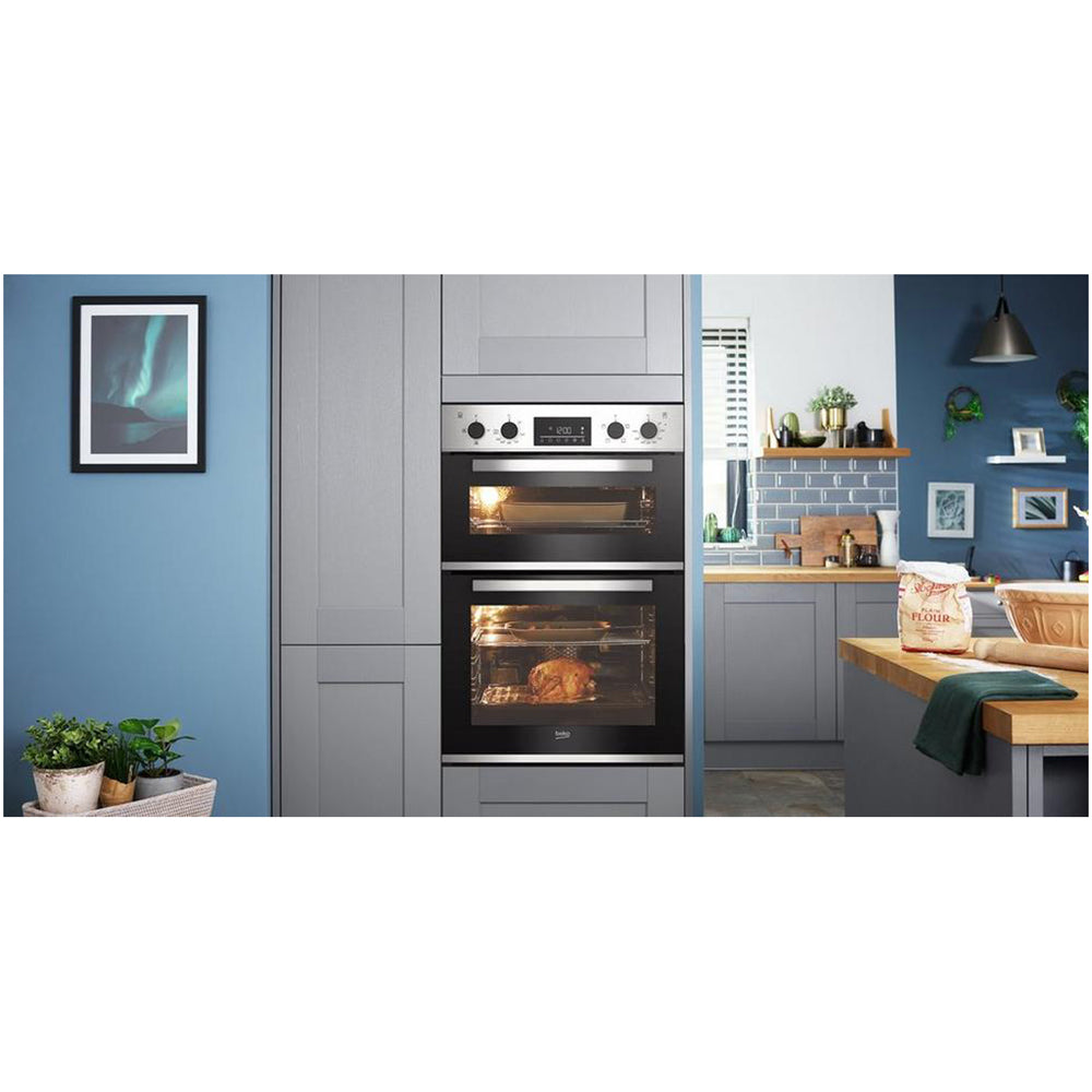 Beko CDFY22309X 60cm Built In Double Oven Stainless Steel