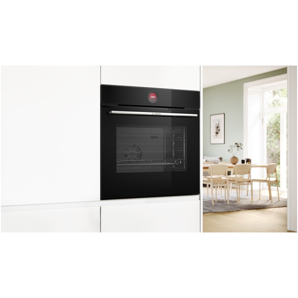 Bosch HBG7341B1B 60cm Series 8 Catalyic Electric Built in Single Oven with Air Fry Function in Black