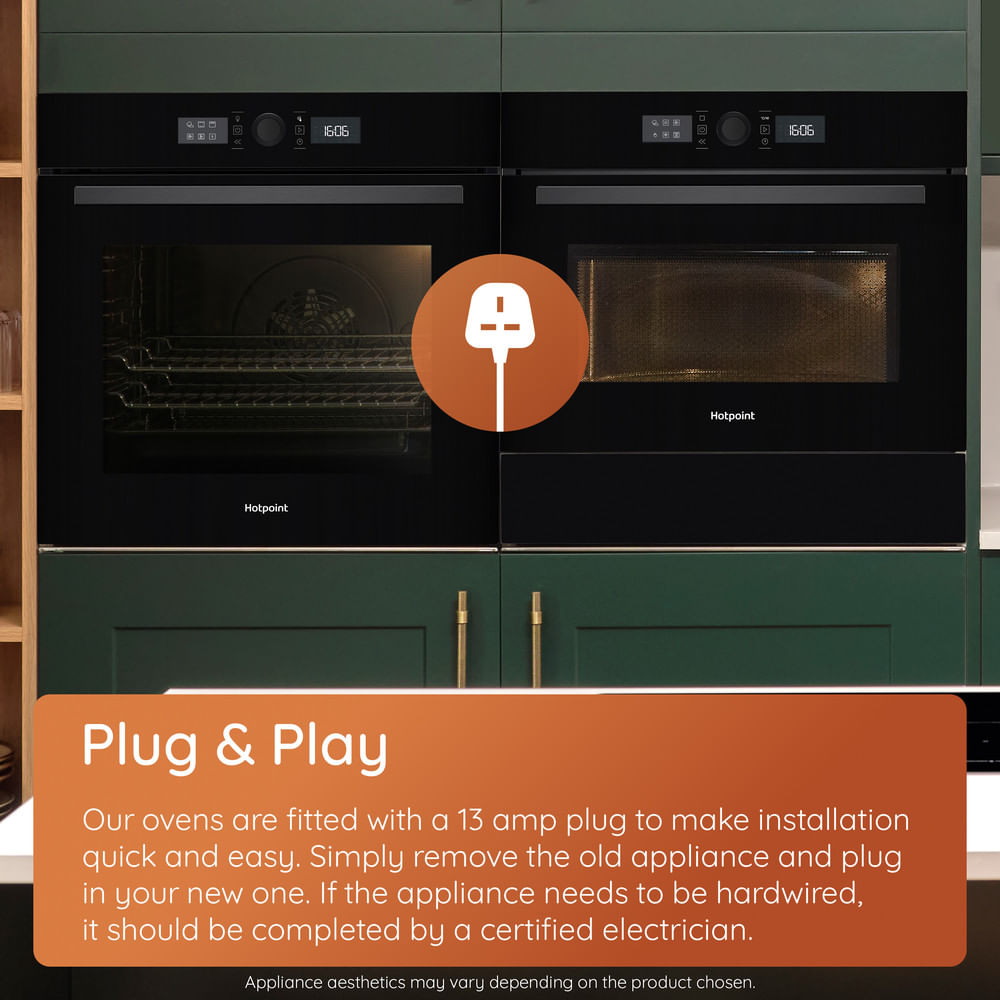 Hotpoint HO455HZBUK Class 2 Built-In Single Multifunction Oven with Multiflow and Easy Grill Black