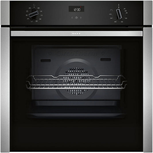 Neff B3ACE4AN3B N50 Slide & Hide 60cm Built In Electric Single Oven Stainless Steel A+ Rated