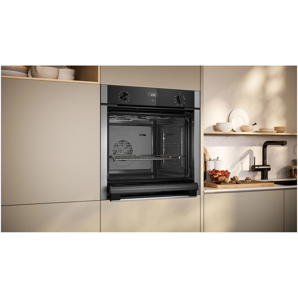 Neff B3ACE4AN3B N50 Slide & Hide 60cm Built In Electric Single Oven Stainless Steel A+ Rated