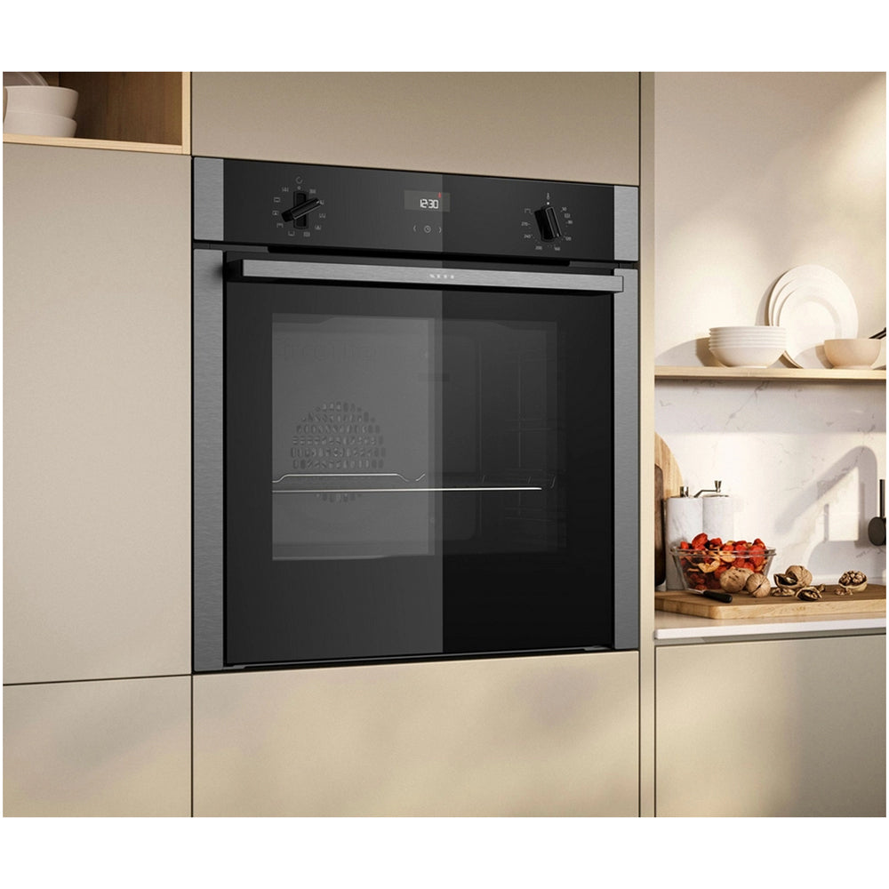 Neff B3ACE4AN3B N50 Slide & Hide 60cm Built In Electric Single Oven Stainless Steel A+ Rated